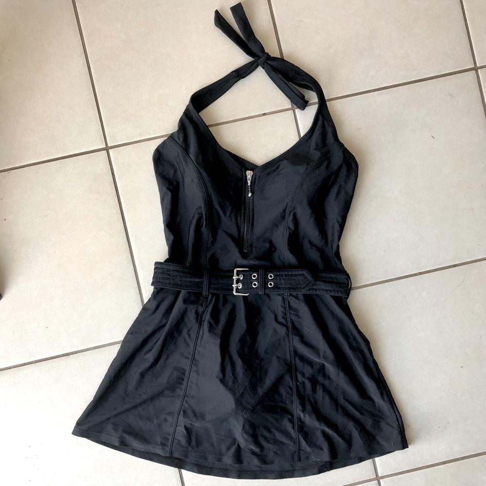 Beautiful “ James Bond Style” 1 piece black bathing/ swim suit